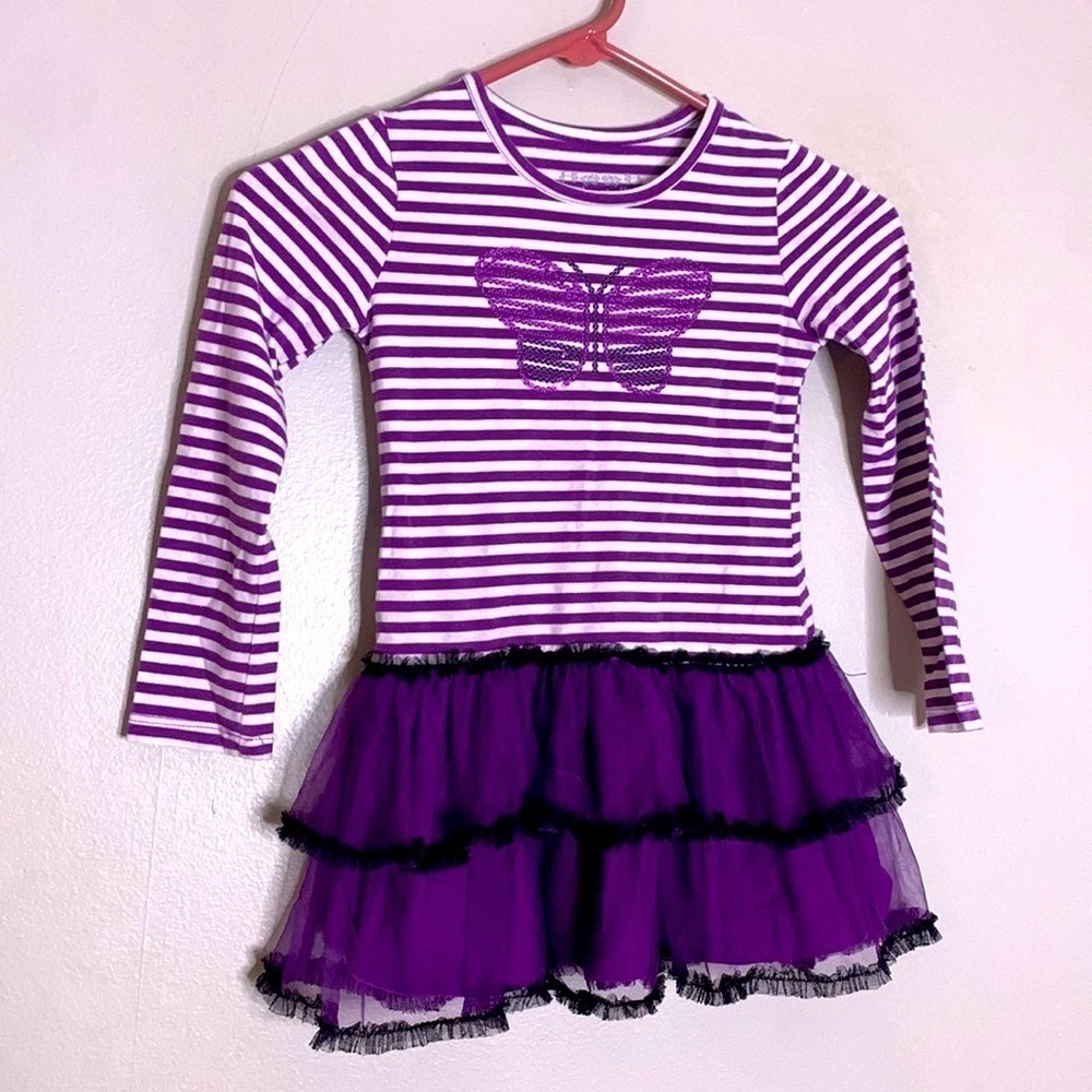 Flapdoodles stripped drop waist tool skirt top girls 5